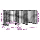 Gabion Wall for Garbage Bin 270x91x120 cm Galvanised Iron 151337