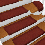 ZNTS Stair Mats Self-adhesive 30 pcs Red 65x21x4 cm 3365695