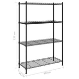 4-Tier Storage Shelf 90x35x137 cm Black 200 kg 324622