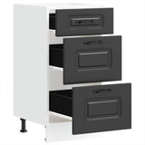 Kitchen Base Cabinet "Kalmar" Black Engineered Wood 854241