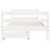 Kids Bed Frame with Drawers White 80x200 cm Solid Wood Pine 834436