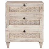 Bedside Cabinet Beige 50 x 33 x 62 cm Solid Acacia wood 4018125