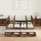 Storage Bed Frame with Drawer Smoked Oak 236.5 x 140 x 31.5 cm 3335641
