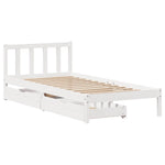 Bed Frame without Mattress White 75x190 cm Small Single Solid Wood Pine 3301460