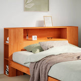 Headboard with Storage Wax Brown 135 cm Solid Wood Pine 855635