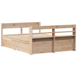 ZNTS Bed Frame without Mattress 140x190 cm Solid Wood Pine 3307134