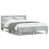 Bed Frame Concrete grey Engineered wood Double Durable 3207451