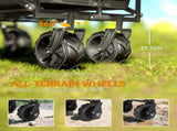 Folding Trolley Cart Storage Wagon Beach Trailer 4 Wheels with Handle Overhead Canopy Cart Push Pull T3398P348598