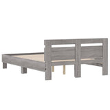 Bed Frame with LED without Mattress Grey Sonoma 120x200 cm 3207558