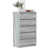 Drawer Cabinet Grey Sonoma 60x36x103 cm Engineered Wood 823022