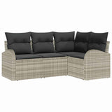 Garden Sofa Set 4 pcs Light grey Poly Rattan 3346022