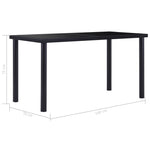 ZNTS Dining Table Black 140x70x75 cm Tempered Glass 281853