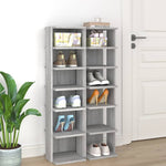 ZNTS Shoe Racks 2 pcs Grey Sonoma 27.5x27x102 cm Engineered Wood 815975