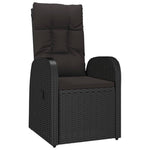 Reclining Garden Chairs with Cushions 2 pcs Black Poly Rattan 319545