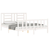 Bed Frame without Mattress White 160x200 cm Solid Wood Pine 3192892