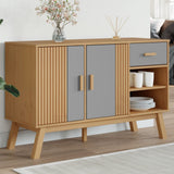 Sideboard OLDEN Grey and Brown 114x43x73.5 cm Solid Wood Pine 358607