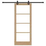 Sliding Door ORKDAL Natural and Black 83 x 202 cm 3332193