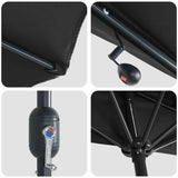Garden Parasol Black 294 x 150 x 224 cm Polyester and Steel 42003273