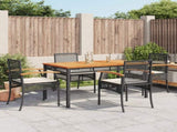 Garden Dining Set Black PE Rattan 5 piece set 3213562