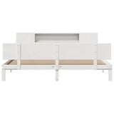 Bookcase Bed without Mattress White 180x200 cm Super King Solid Wood Pine 3322639