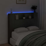 Storage Headboard with LED Black Engineered Wood 3418660