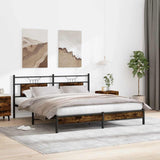 Bed Frame without Mattress Smoked Oak 183x203 cm Engineered Wood 4106894