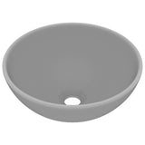 146971 Luxury Bathroom Basin Round Matt Light Grey 32,5x14 cm Ceramic