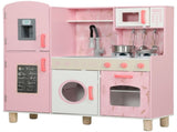 Play Kitchen, Kids Kitchen Set with Lights and Sounds, Double Stoves, Ice Maker, Chalkboard for 3 T3398P422355