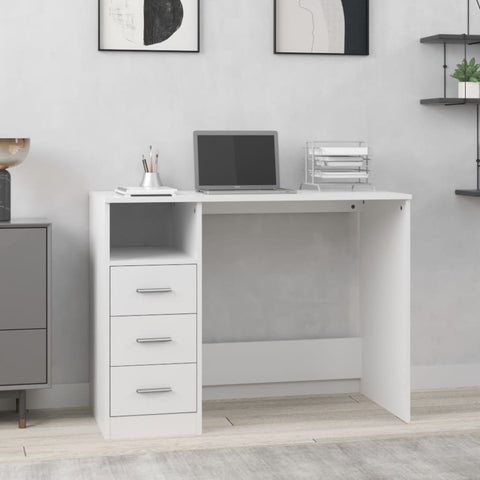 ZNTS Desk with Drawers White 102x50x76 cm Engineered Wood 823032