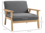 Minimalistic Wooden Frame Accent Chair, with Padded Seat T3398P343020