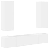 4 Piece TV Cabinet Set White Engineered Wood 3078666