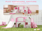 7 in 1 Toddler Slide Set with Basketball Hoop, Climbing Frame, Telescope, Drawing Board, Storage T3398P378994