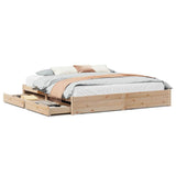Bed Frame without Mattress 200x200 cm Solid Wood Pine 3301670