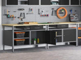 Work Bench Set 2 pcs Black 200 x 55 x 85 cm Steel 3321388