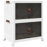Stackable Storage Box with Wheels 2-Tier 75 L 64x40x76 cm 4012368