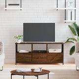 TV Cabinet Brown Oak 102x33x45 cm Engineered Wood&Iron 831792