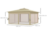 3 x 3 Pop Up Gazebo Party Tent with Solar-Powered LED Lights, Adjustable Event Shelter with T3398P323857