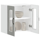 Kitchen Wall Cabinet with Glass Door Kalmar Concrete Grey Engineered Wood 853671