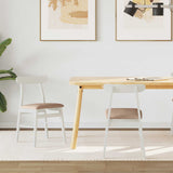 Dining Chair 2 pcs White and Brown Solid Rubber Wood 42020490