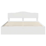 Bed Frame with Drawer White 200 x 200 cm Engineer Wood 3412970