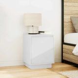 ZNTS Bedside Cabinet with LED Lights White 38x34x50 cm 861265