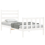 Bed Frame without Mattress White 100x200 cm Solid Wood Pine 3192027