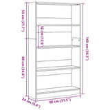 Bookcase Old Wood 80x24x143 cm Engineered Wood 857851