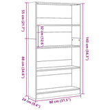 ZNTS Bookcase Artisian Oak 80x24x143 cm Engineered Wood 857852