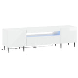 LED TV Cabinet High Gloss White Engineered Wood 896909