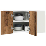 Hanging Cabinet with Storage Old Wood and White 57 x 57 x 40 cm 884192