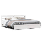 Bed Frame with Headboard without Mattress White 200x200 cm 3306745
