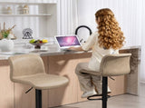 Bar Stools Set of 2, PU Leather Barstools with Backrest and Footrest for Kitchen, Counter, Breakfast T3398P423524