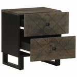 ZNTS Bedside Cabinet Black 40x33x46 cm Solid Wood Mango 4017682