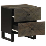 Bedside Cabinet Black 40x33x46 cm Solid Wood Mango 4017682